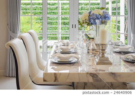 dining table and chairs in luxury dining room dining table and chairs in luxury dining room 24640906