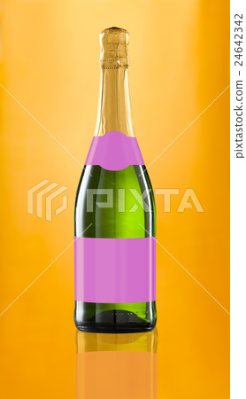 Wine bottle isolated with blank label. Wine bottle isolated with blank label. 24642342