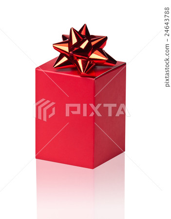 Red box with red bow 24643788