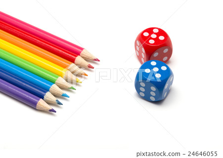 Abstract image materials using colored pencils and dice. Abstract image materials using colored pencils and dice. 24646055