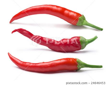 Set of cayenne peppers, paths Set of cayenne peppers, paths 24646453