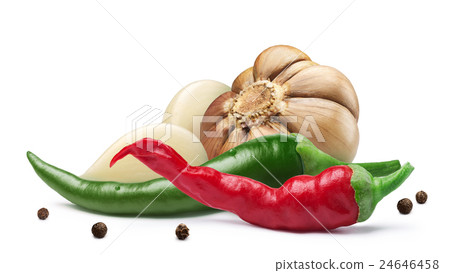 Garlic, cayenne, peppercorns, paths Garlic, cayenne, peppercorns, paths 24646458