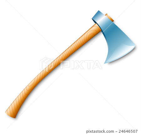 Shiny clean metal axe with shadow and handle Shiny clean metal axe with shadow and handle 24646507