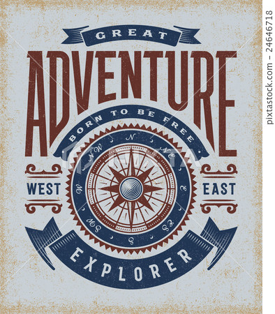 Vintage Great Adventure Typography Vintage Great Adventure Typography 24646718