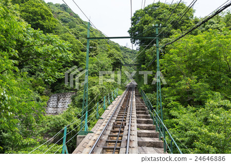 Railroad Of Maya Cable Car In Mount Maya And Rokko Stock Photo