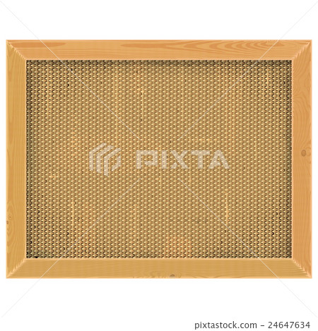 Vector Wooden Frame with Sackcloth 24647634