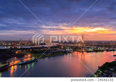 Bangkok City - Beautiful sunset view of Bhumibol B 24648138