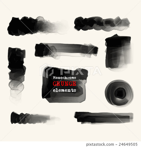 Vector set of black brush strokes. Vector set of black brush strokes. 24649505