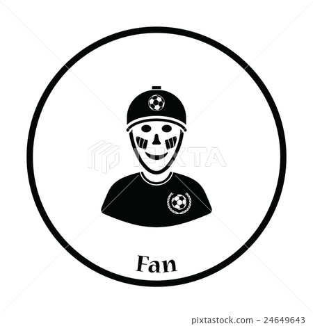 Football fan painted face by italian flags icon Football fan painted face by italian flags icon 24649643