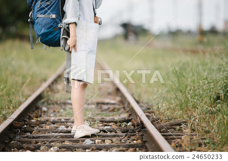 Woman Traveler Adventure Trip Vacation Concept Woman Traveler Adventure Trip Vacation Concept 24650233