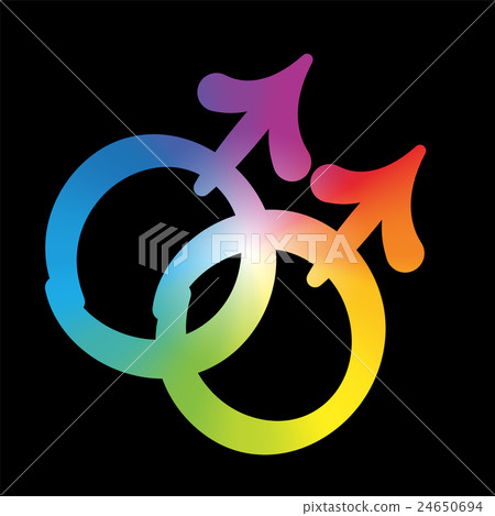 Gay Love Icon Rainbow Colored 24650694