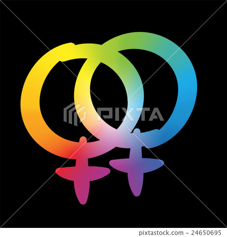 Lesbian Love Icon Rainbow Colored Lesbian Love Icon Rainbow Colored 24650695