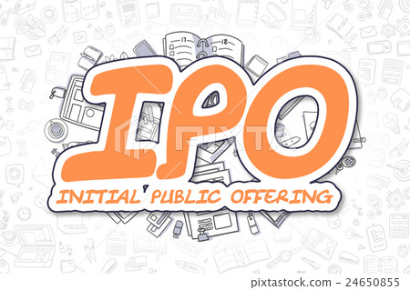 IPO - Doodle Orange Text. Business Concept. IPO - Doodle Orange Text. Business Concept. 24650855