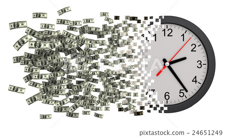 Time Is Money. Clock Falling Apart To Dollars 24651249