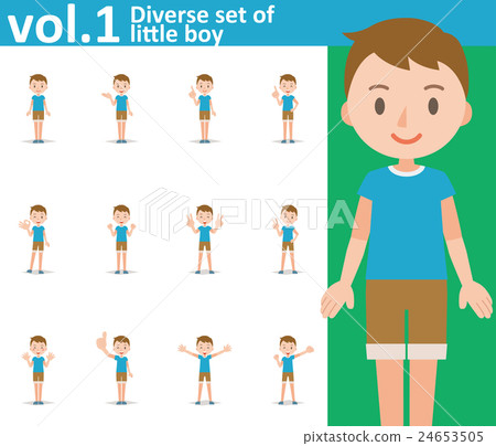 Boys wearing shorts pants vol.1 (sets various facial expressions and poses) 24653505