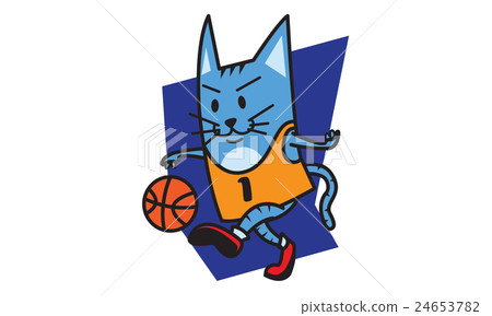 Cat playing basketball vector 24653782