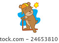 Bear playing scooter cartoon vector 24653810