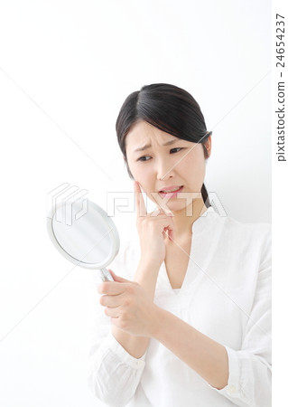 Skin care · trouble · young lady 24654237