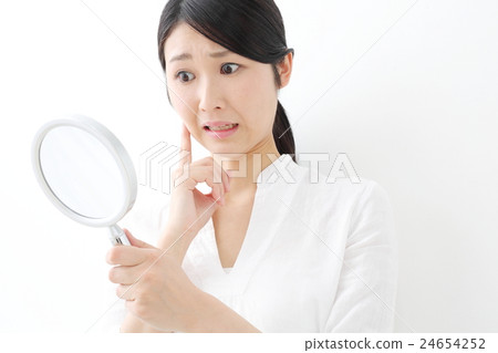 Skin care · trouble · young lady 24654252