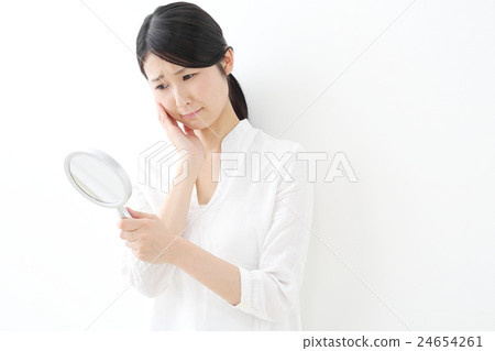 Skin care · trouble · young lady 24654261