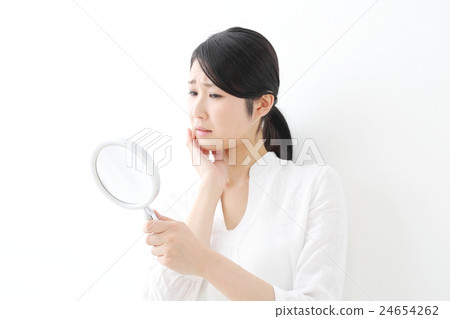 Skin care · trouble · young lady 24654262
