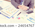 Businessman using calculator analyze report 24654767