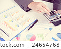 Businessman using calculator analyze report 24654768