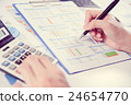 Businessman using calculator analyze report 24654770