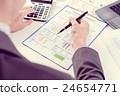 Businessman using calculator analyze report 24654771