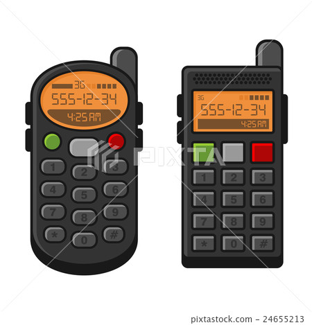 Old Style Vintage Mobile Phone Set. Telephone with Old Style Vintage Mobile Phone Set. Telephone with 24655213