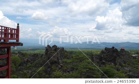 Art of lava Demon climbing garden Mt. Asama mountain temple Koshinetsu Kogen National Park Foot 24655390