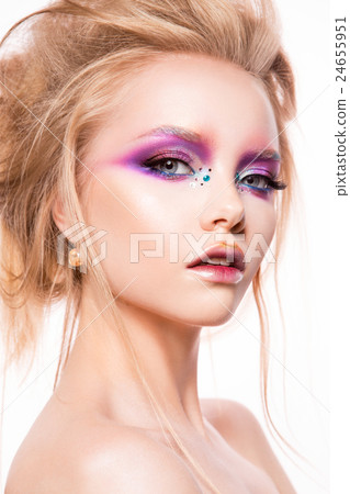 Beautiful young model with bright make-up 24655951