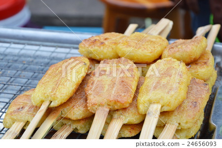 grilled sticky rick with egg in the morning market grilled sticky rick with egg in the morning market 24656093