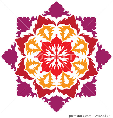 Abstract flower isolated ornamental round pattern. 24656172