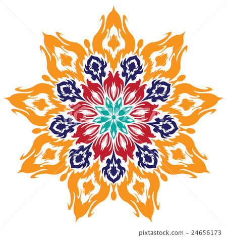 Abstract flower isolated ornamental round pattern. 24656173