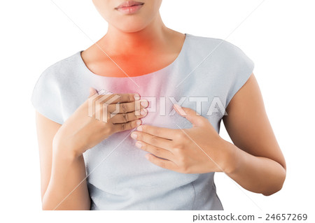 Girl with symptomatic acid reflux. Girl with symptomatic acid reflux. 24657269