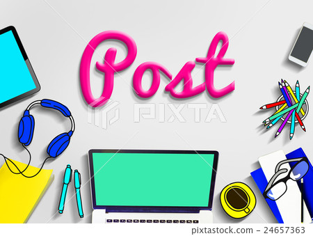 Post Blogging Postal Social Media Concept 24657363
