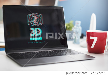 3D Three Dimensional Futuristic Display Modern Concept 3D Three Dimensional Futuristic Display Modern Concept 24657745