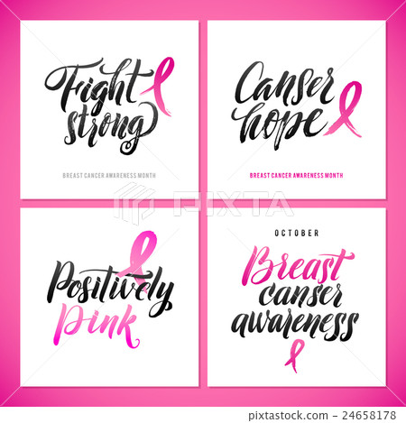 Vector Breast Cancer Awareness Calligraphy Poster 24658178