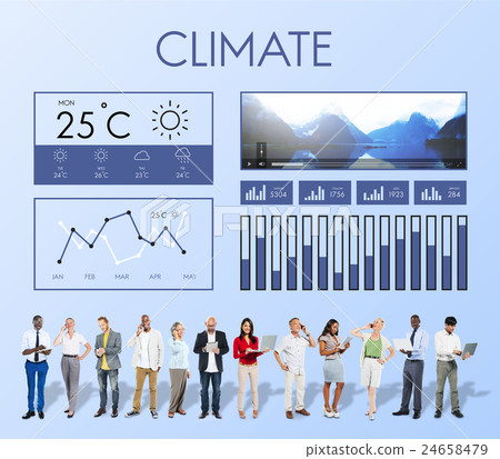 Weather Condition News Report Climate Forecasting Meteorology Temperature Concept 24658479