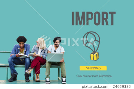 Import Freight International Logistics Merchandise Concept Import Freight International Logistics Merchandise Concept 24659383