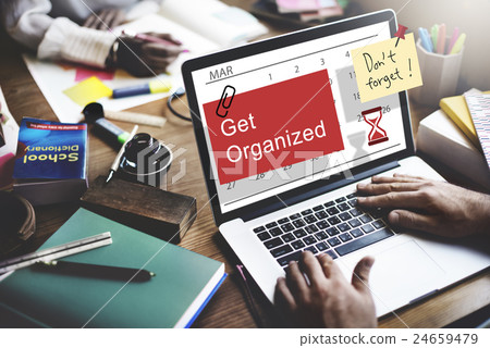 Get Organized Planner Calendar Management Concept 24659479
