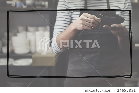 Man Pottery Working Studio Artist Craft Concept 24659851