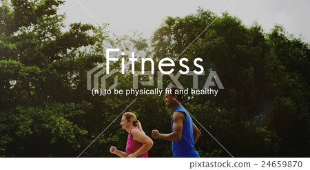 Fitness Outdoors Exercise People Graphic Concept 24659870