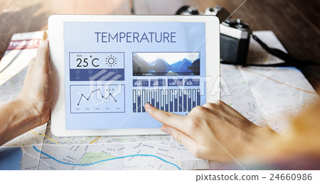 Weather Condition News Report Climate Forecasting Meteorology Temperature Concept 24660986