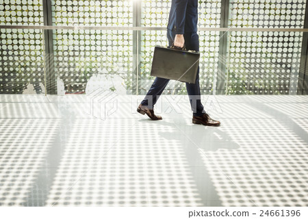 Business Man Going Walking to Work Concept Business Man Going Walking to Work Concept 24661396