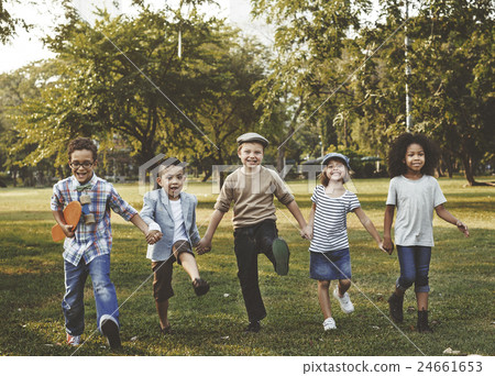 Kids Huddle Happiness Fun Smiling Concept Kids Huddle Happiness Fun Smiling Concept 24661653