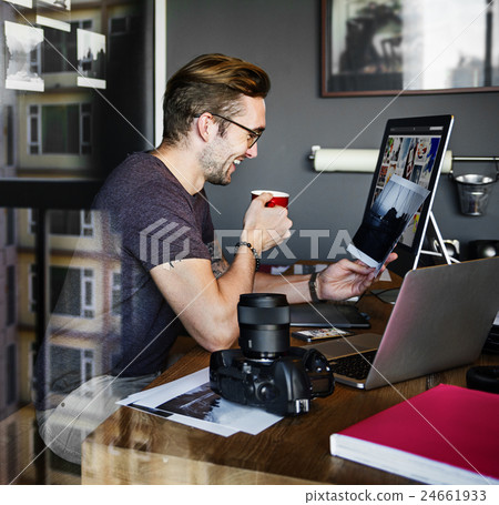 Photographer Journalist Working Studion Agency Concept 24661933