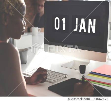 New Year Technology Date Graphic Concept 24662678