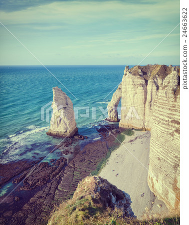 famouse Etretat arch rock, France 24663622